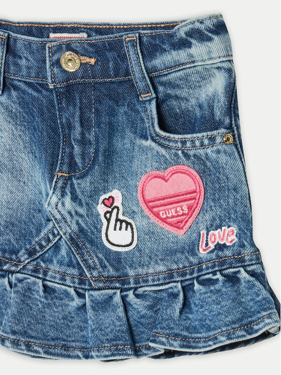 Guess Guess Jeans suknja K5RD03 D45E0 Tamnoplava Regular Fit