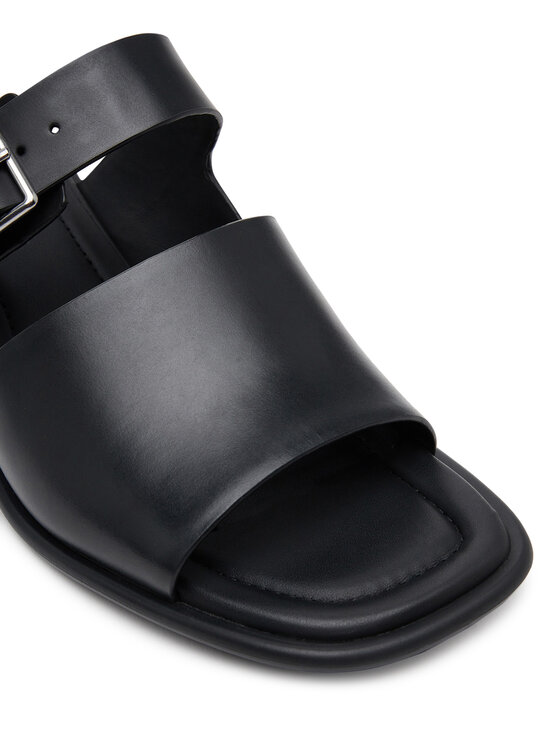 Calvin Klein Jeans Calvin Klein Jeans Şlapi Heel Square Mg Buckle Lth YW0YW01701 Negru