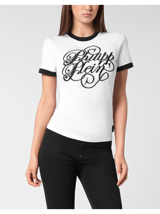 PHILIPP PLEIN PHILIPP PLEIN T-Shirt 24603 Biały Skin Tight Fit