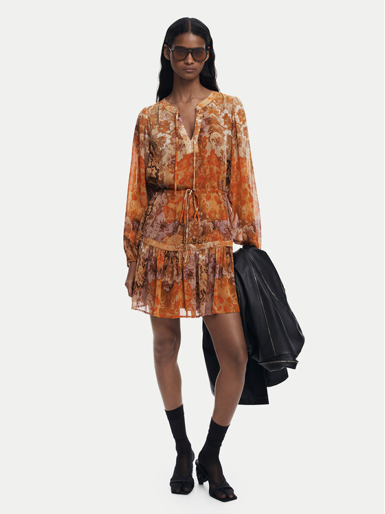 Desigual Desigual Vestito da giorno Bohoshort 25WWVW18 Arancione Relaxed Fit