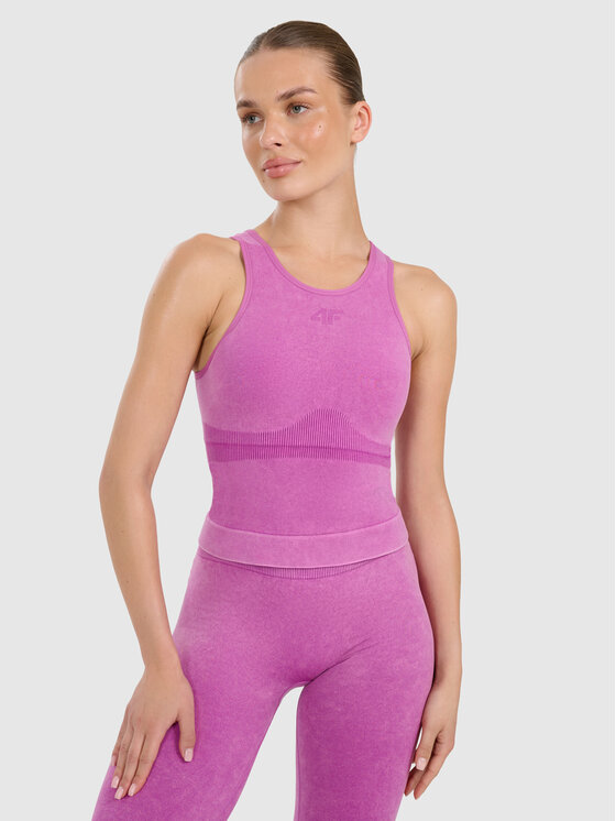 4F 4F Funkčné tričko YOGA Ružová Authentic Slim Fit