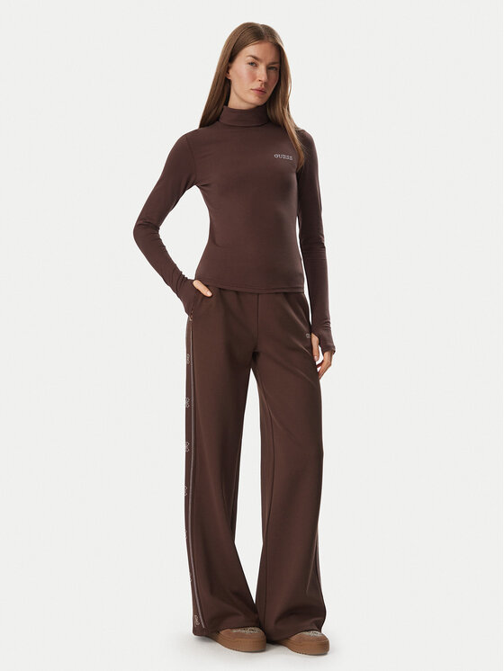Guess Guess Блуза V6BP11 K6907 Тъмнокафяв Slim Fit