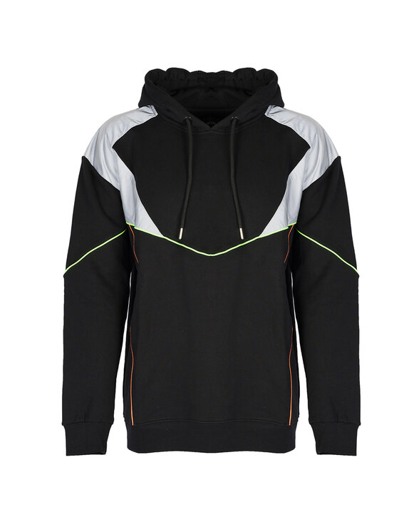 Les Hommes Les Hommes Mikina LHH702750B | Oversize Hoodie Černá Oversize