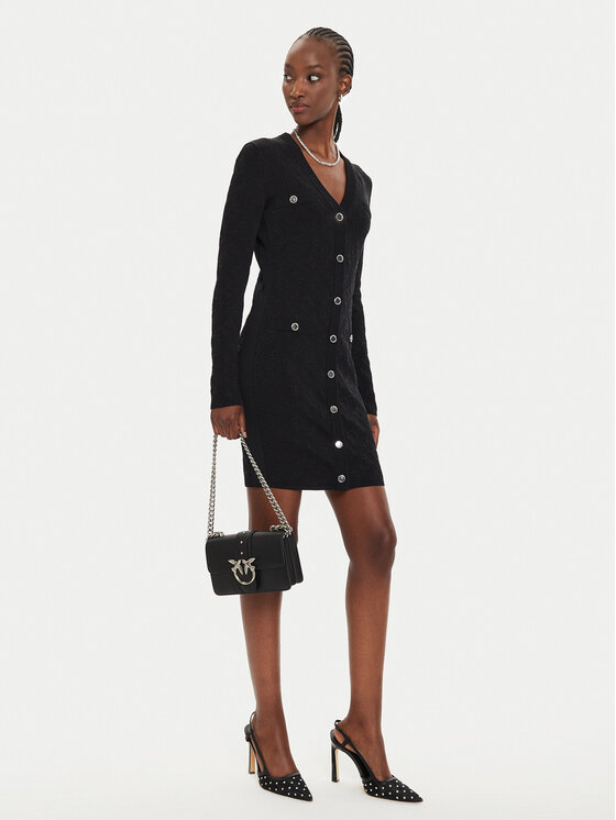 PINKO Pinko Kootud kleit Solfitaggio Abito 103974 A21T Must Slim Fit