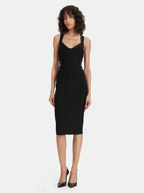 Elisabetta Franchi Koktejlové šaty AM-24D-62E2-V790 Čierna Slim Fit