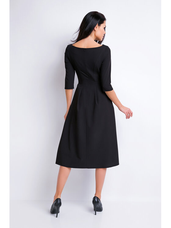 Awama Awama Každodenné šaty A159 Čierna Basic Fit