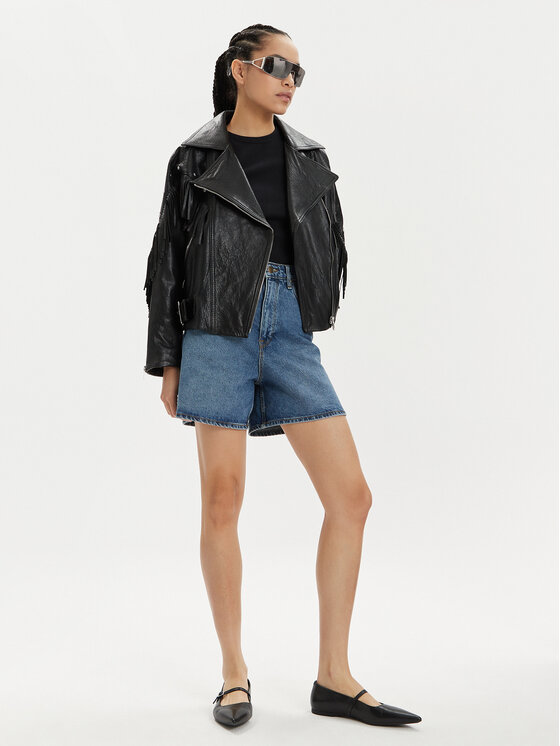 Lee Lee Szorty jeansowe Stella 112349020 Niebieski Wide Leg