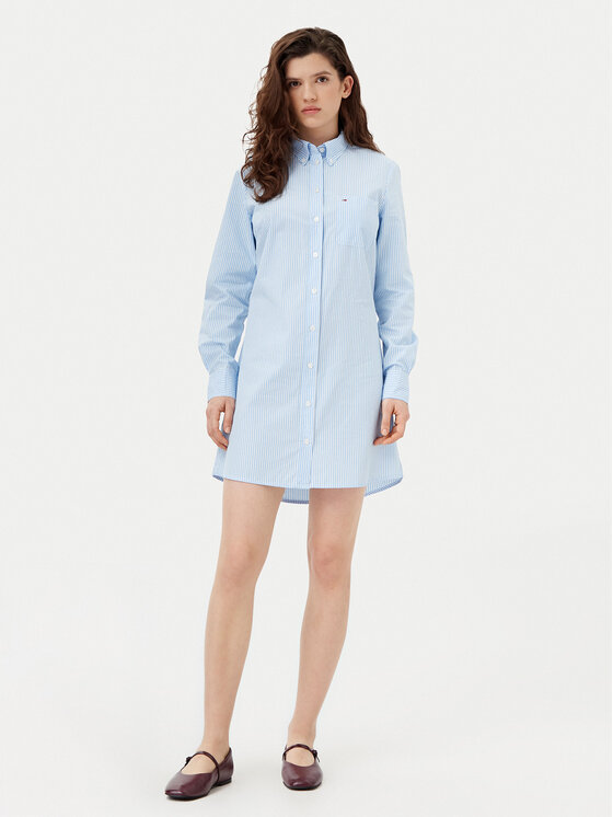 Tommy Jeans Tommy Jeans Hemdkleid DW0DW20334 Blau Regular Fit