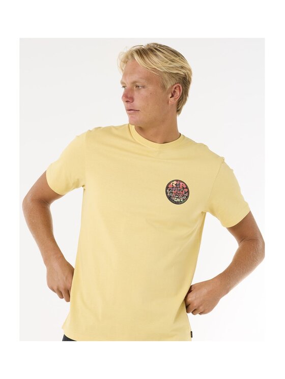 Rip Curl Rip Curl T-Shirt Wettie Passage Icon Tee Żółty Standard Fit