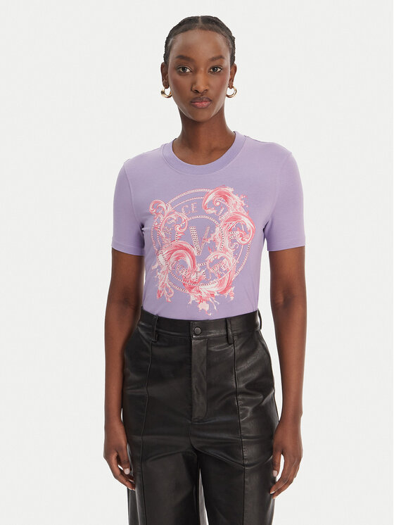 Versace Jeans Couture Versace Jeans Couture T-särk 80HAHE01 CJ02E Lilla Slim Fit