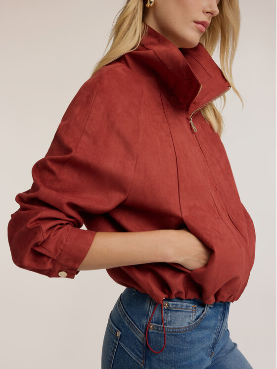 Motivi Motivi Giacca in similpelle R013W000183N026 Rosso Boxy Fit