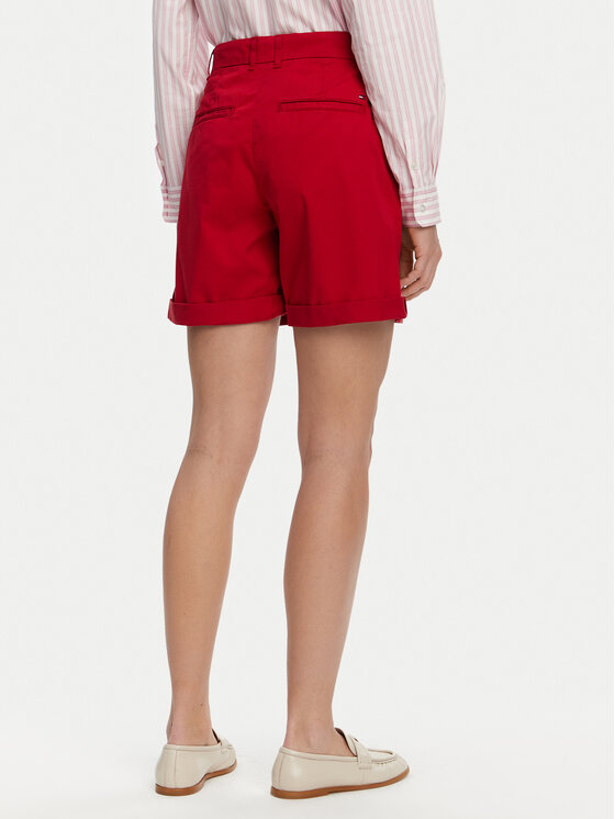 Tommy Hilfiger Tommy Hilfiger Pantalon scurți din material WW0WW42457 Roșu Regular Fit