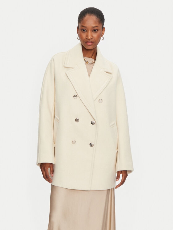 Morgan Morgan Cappotto di lana 242-GAM Écru Regular Fit