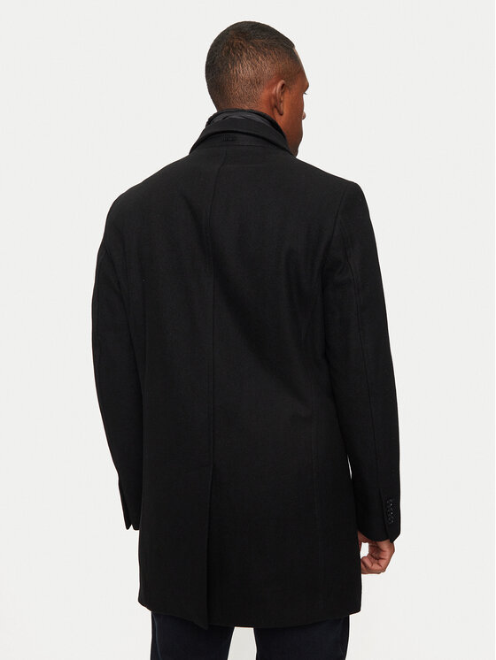 Hechter Paris Hechter Paris Palton de lână 45014 142270 Negru Regular Fit