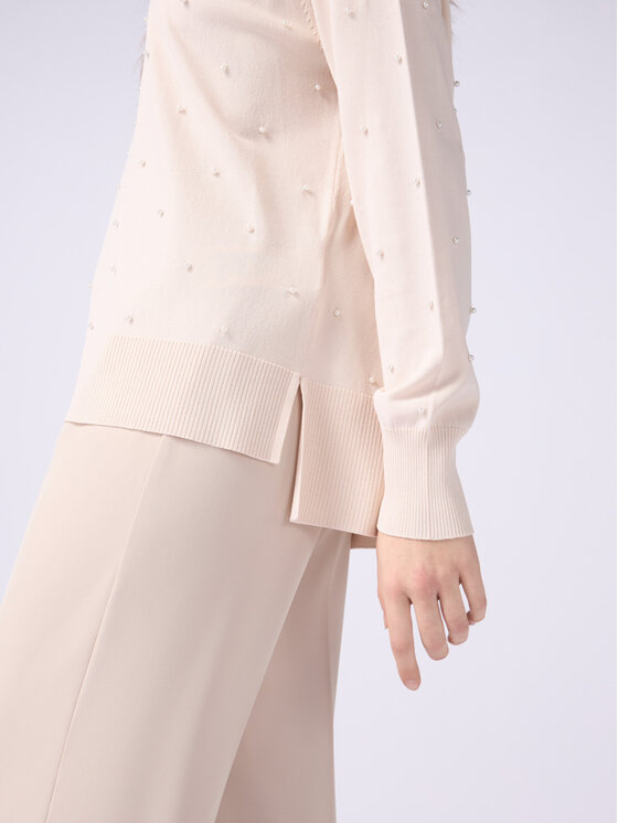 Oltre Oltre Cardigan M378E001723N002 Écru Regular Fit