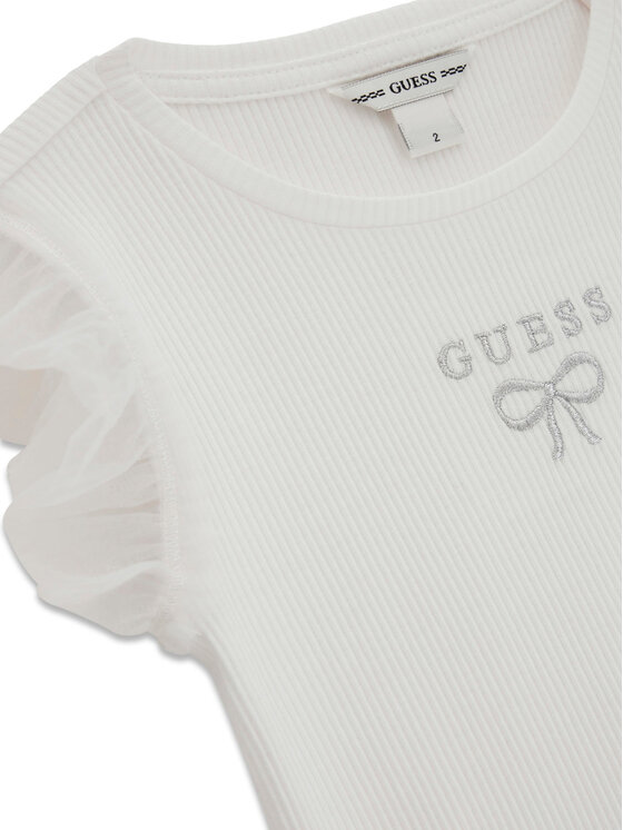 Guess Guess Tricou K6RI12 KCU20 Alb Regular Fit