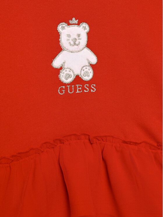 Guess Guess Bluzka K3BQ04 KAV34 Czerwony Regular Fit