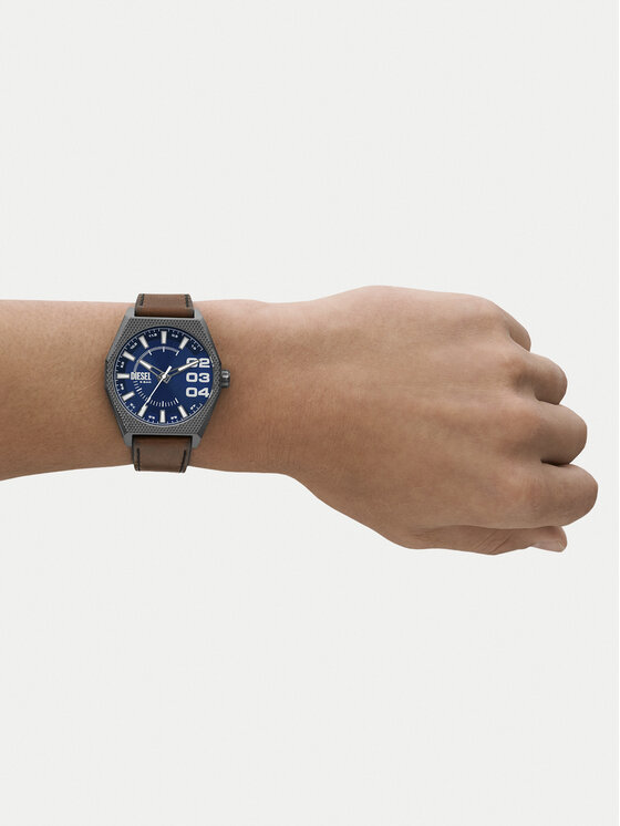 Diesel Diesel Orologio Double Scraper DZ2189 Marrone