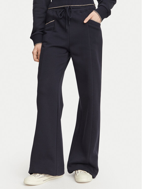 Guess Pantaloni trening W6YB31 K5319 Bleumarin Wide Leg