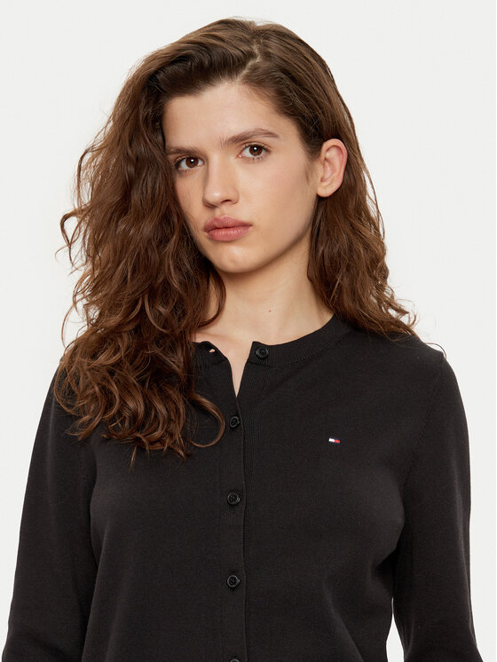 Tommy Hilfiger Tommy Hilfiger Strickjacke WW0WW42370 Schwarz Regular Fit