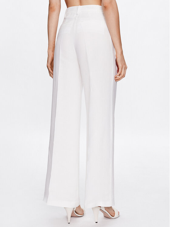 PINKO Pinko Spodnie materiałowe 100641 A0IN Biały Relaxed Fit