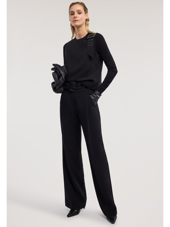 Trussardi Trussardi Spodnie materiałowe P008A002440N033 Czarny Over Fit