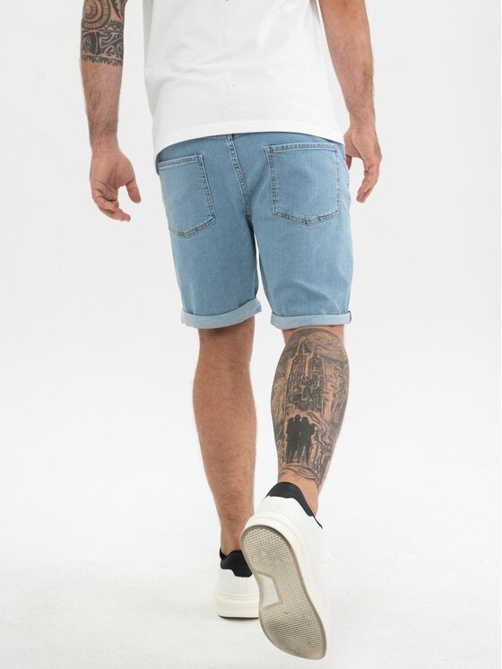 MyStars MyStars Szorty jeansowe Krótkie Spodenki Jeansowe Skinny Męskie Jasne Niebieskie MyStars Classic 32 Niebieski Skinny Fit