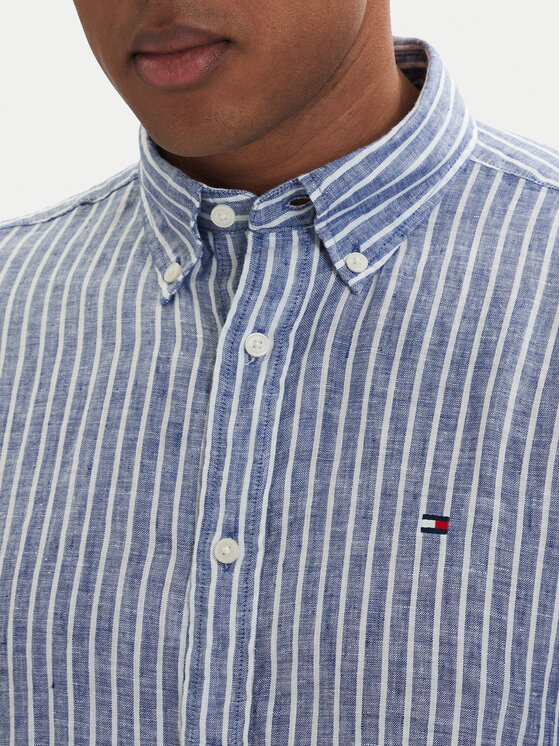 Tommy Hilfiger Tommy Hilfiger Hemd Bengal MW0MW42400 Blau Regular Fit