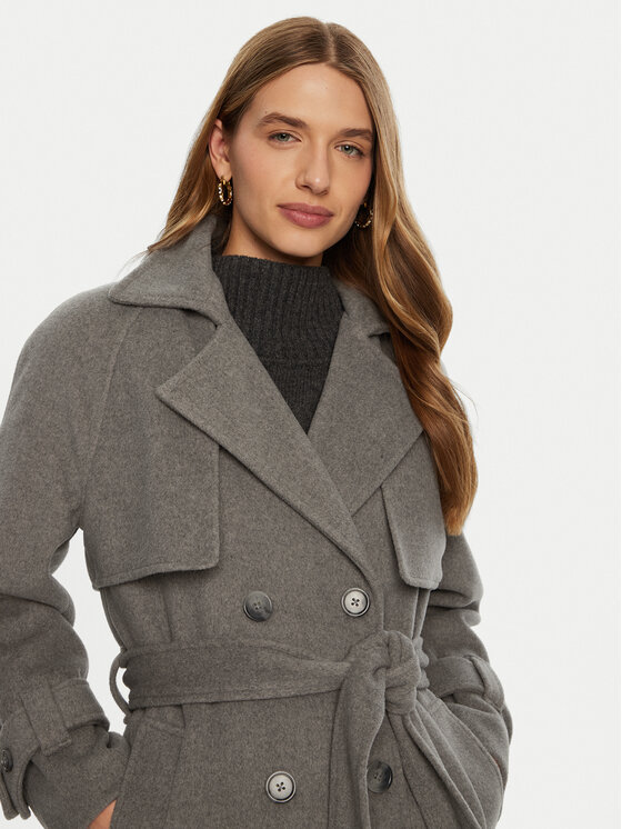 ACCESS FASHION ACCESS FASHION Płaszcz przejściowy 44-9001-119 Szary Relaxed Fit
