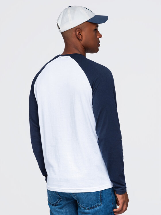 Ombre Ombre Longsleeve OM-LSCL-0141 Granatowy Regular Fit