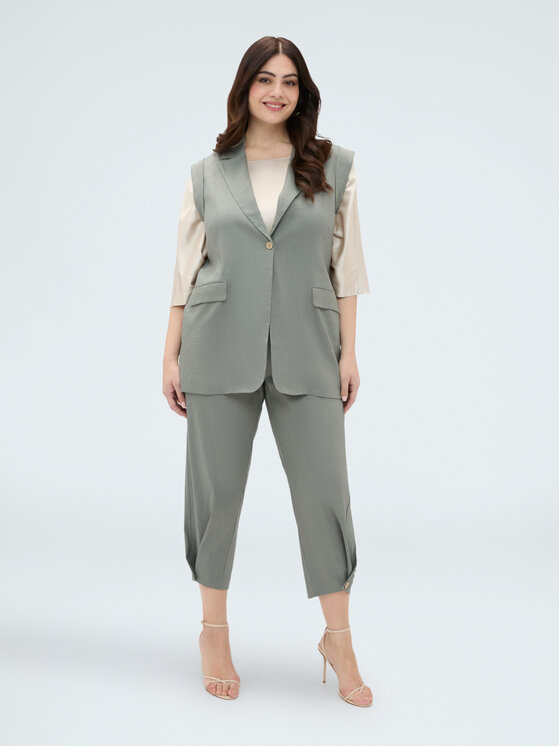 Fiorella Rubino Fiorella Rubino Kamizelka L001L000075N035 Zielony Regular Fit