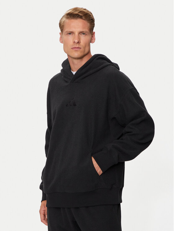 adidas Mikina Elevated ALL SZN Terry Loop IV5212 Čierna Loose Fit