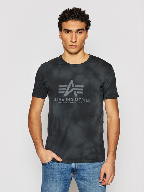 Alpha Industries T-Shirt Basic 116517 Batik Schwarz T Regular Fit