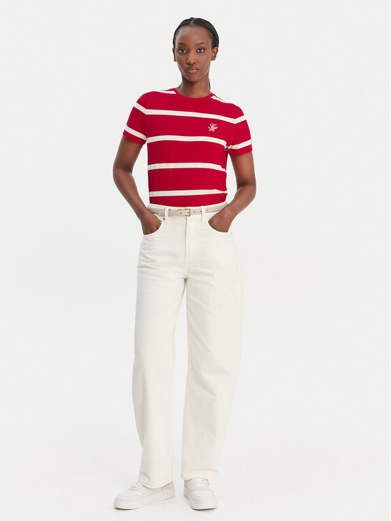 Tommy Hilfiger Tommy Hilfiger Tričko Script WW0WW47809 Červená Regular Fit