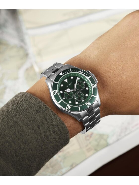 Timex Timex Zegarek TW2Y33200 Srebrny