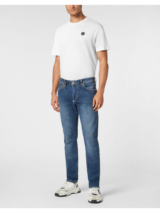 PHILIPP PLEIN PHILIPP PLEIN Džínsy 22161 Modrá Straight Leg