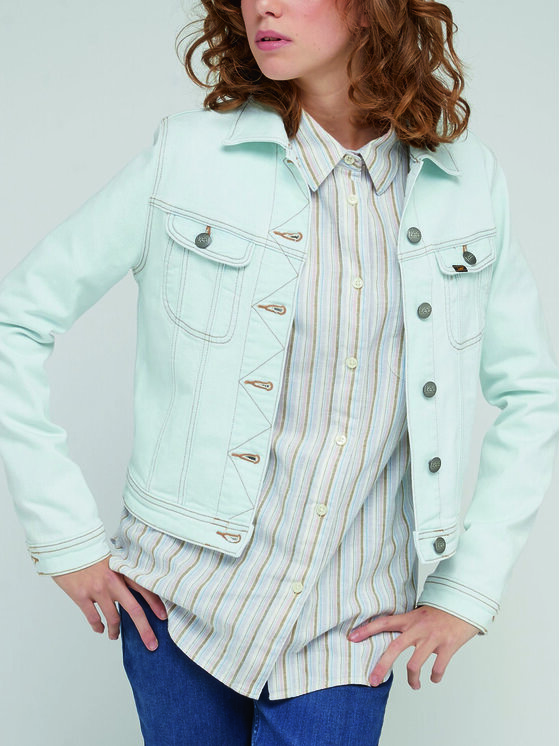 Lee Lee Джинсова куртка Rider L54MGWB31 112330458 Блакитний Regular Fit