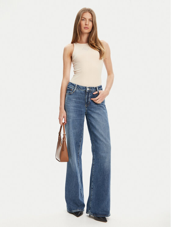 Guess Guess Top W5GP57 KCV52 Beżowy Regular Fit