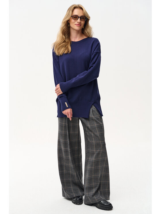 blue shadow blue shadow Sweter Kiro Granatowy Regular Fit