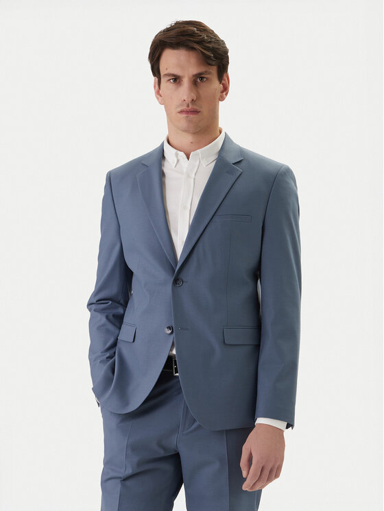 HUGO HUGO Obleka Arti-Hesten253X 50544524 Modra Extra Slim Fit