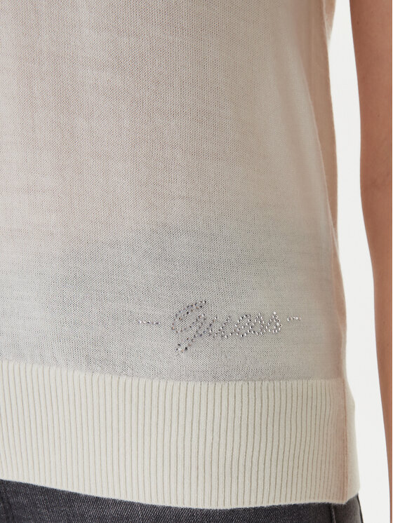 Guess Guess Megztinis W6GR03 Z0583 Écru Regular Fit