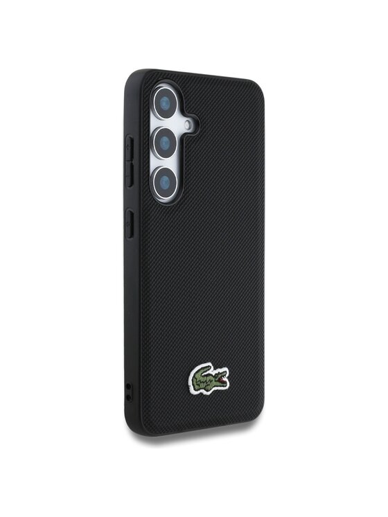 Lacoste Lacoste Etui na telefon Iconic Petit Pique Woven Logo CBDY Strap MagSafe Czarny