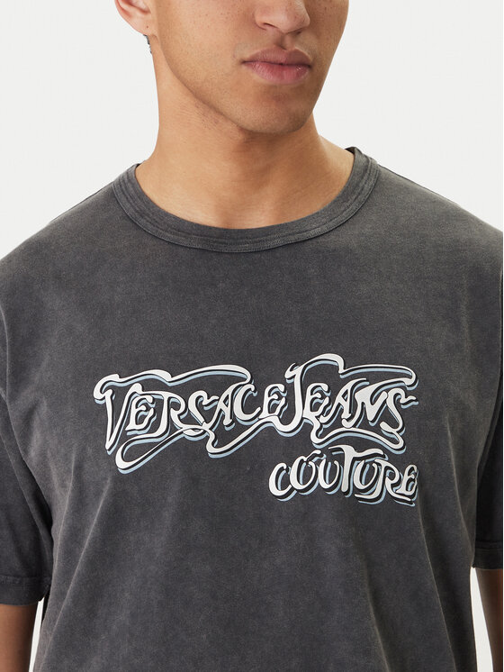 Versace Jeans Couture Versace Jeans Couture T-shirt 80GAHB02 CJB02 Crna Regular Fit