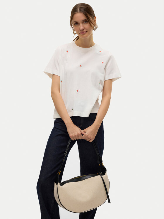 Vero Moda Vero Moda T-Shirt Solvei 10325318 Biały Regular Fit