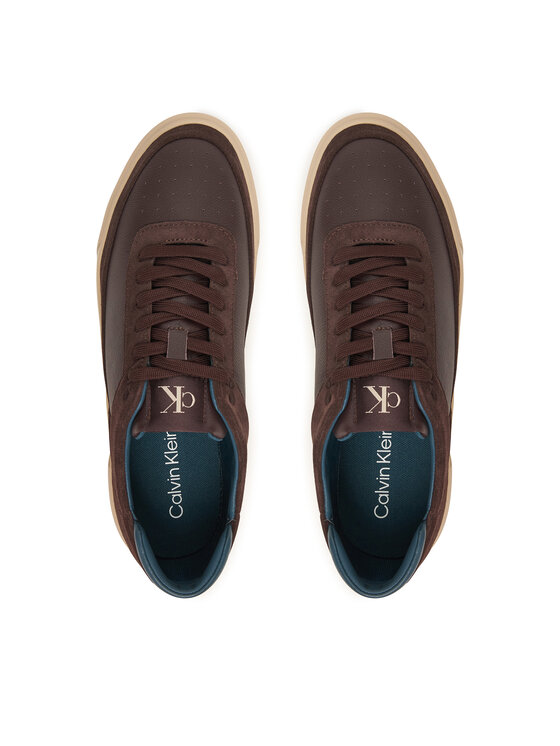 Calvin Klein Calvin Klein Sneakersy Basket Cupsole Laceup Lth-Nu YM0YM01354 Hnedá