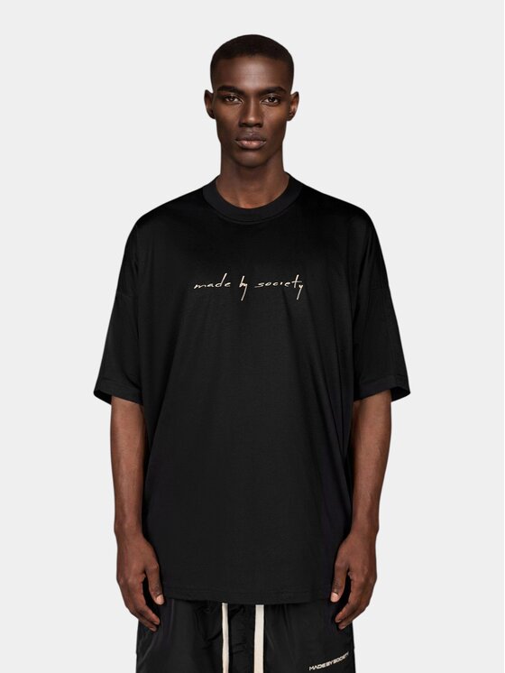 MADE BY SOCIETY MADE BY SOCIETY T-Shirt Tricou LITHIC - T17307 Czarny Basic Fit