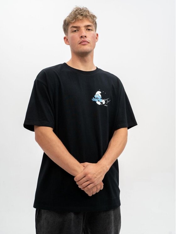 Smerfy Smerfy T-Shirt 111613 Czarny Oversize