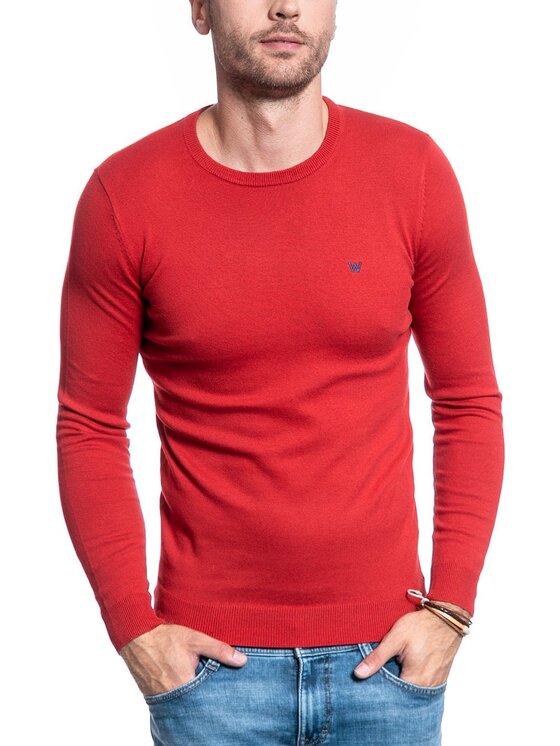 Wrangler Wrangler Maglione CREW KNIT Rosso Regular Fit