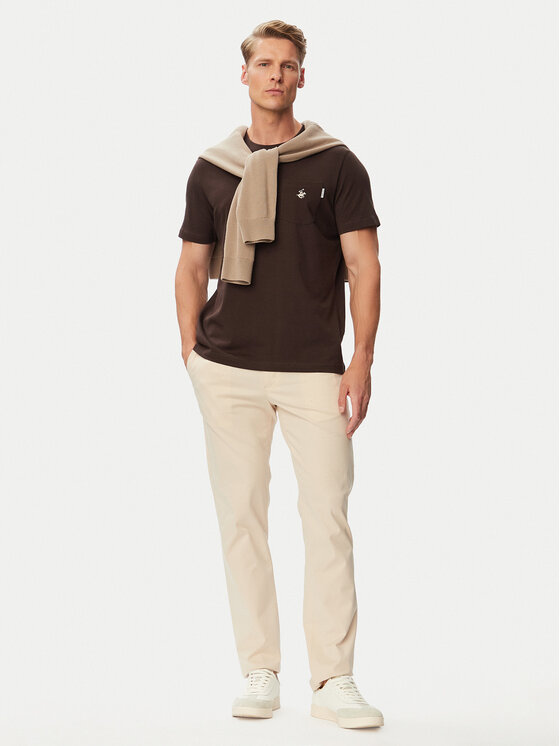 Beverly Hills Polo Club Beverly Hills Polo Club T-Shirt P-SS26M-TS414000 Hnědá Regular Fit