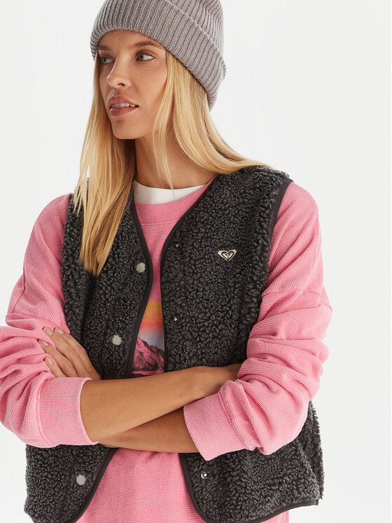 Roxy Roxy Sportski prsluk Iconic Twon Vest ERJPF03235 Siva Regular Fit